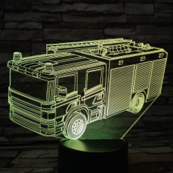 Tűzoltó autó 7 színű 3D led lámpa