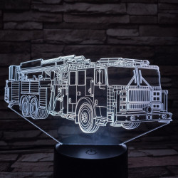 Tűzoltóautó 7 színű 3D led lámpa