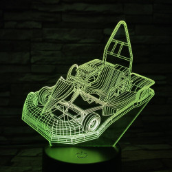 Gokart 7 színű 3D led lámpa