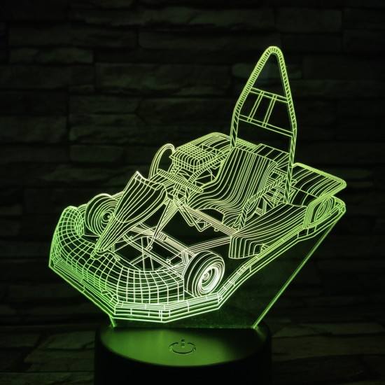 Gokart 7 színű 3D led lámpa
