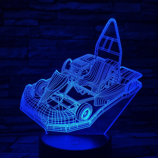 Gokart 7 színű 3D led lámpa
