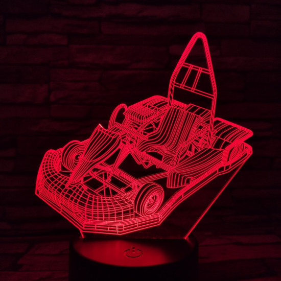 Gokart 7 színű 3D led lámpa
