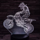 Egykerekező Motoros ember 7 szinű  3D led lámpa