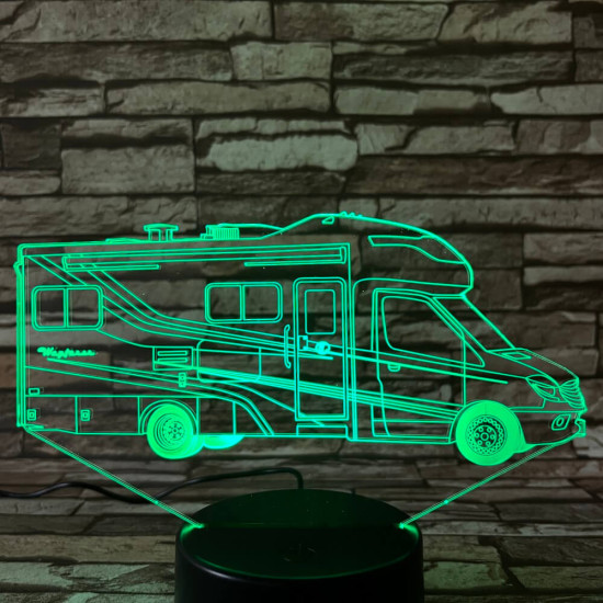 Lakó Autó  7 színű 3D led lámpa