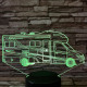 Lakó Autó  7 színű 3D led lámpa