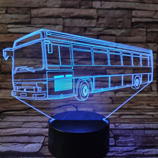Busz 7 színű 3D led lámpa