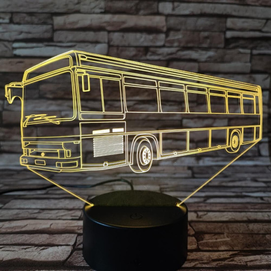 Busz 7 színű 3D led lámpa