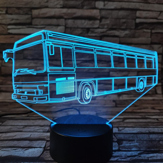 Busz 7 színű 3D led lámpa