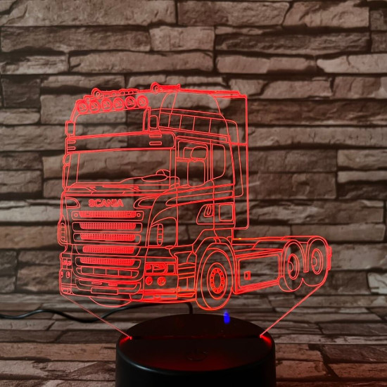 Kamion 7 színű 3D led lámpa