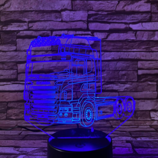 Kamion 7 színű 3D led lámpa