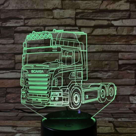 Kamion 7 színű 3D led lámpa