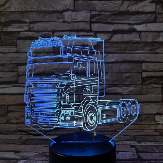 Kamion 7 színű 3D led lámpa