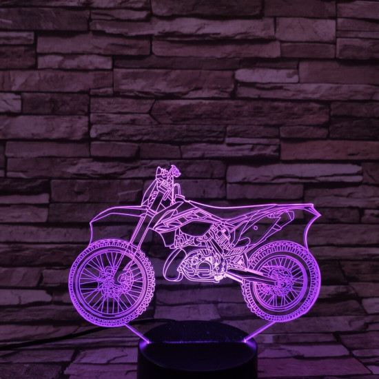 Cross motor 7 színű 3D led lámpa