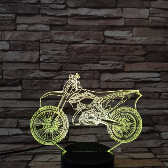 Cross motor 7 színű 3D led lámpa