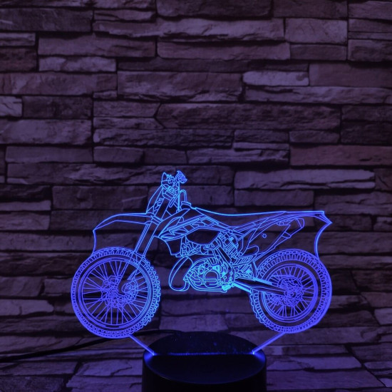 Cross motor 7 színű 3D led lámpa
