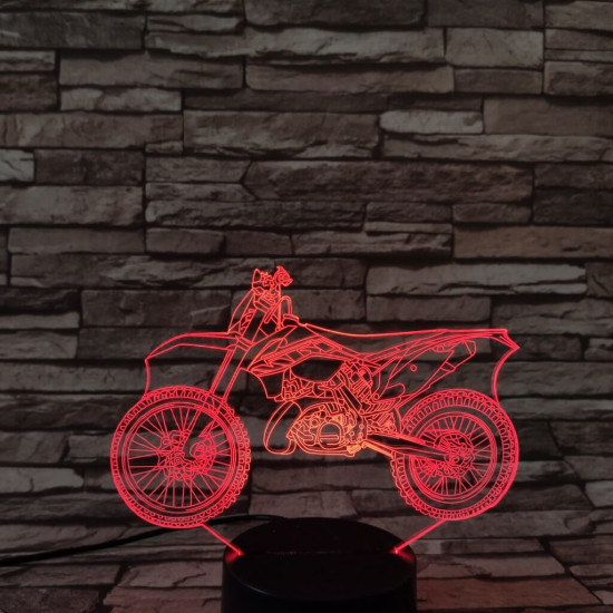 Cross motor 7 színű 3D led lámpa