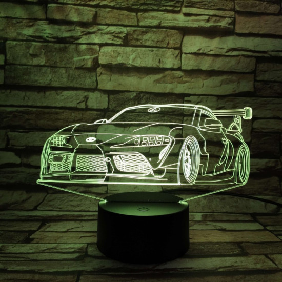 Rally Autó  7 színű 3D led lámpa