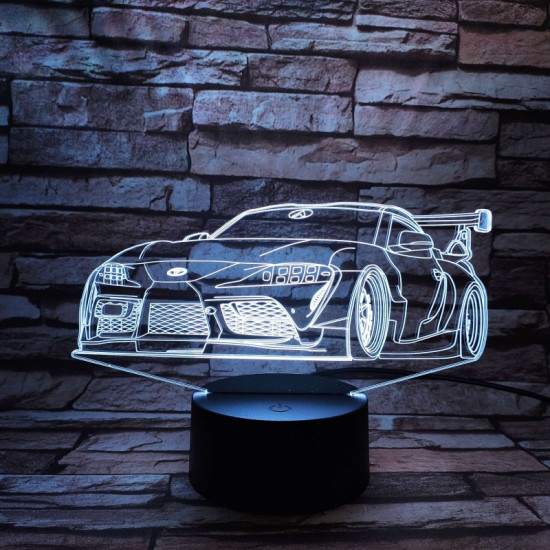Rally Autó  7 színű 3D led lámpa