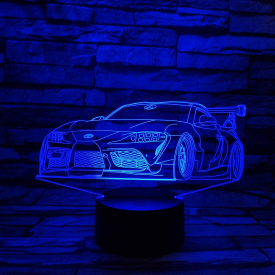 Rally Autó  7 színű 3D led lámpa