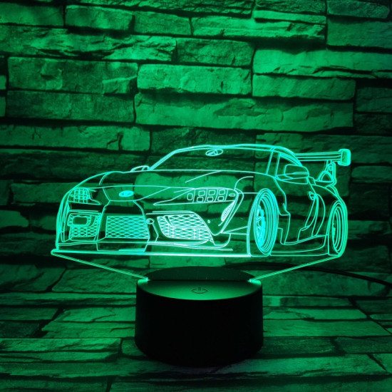 Rally Autó  7 színű 3D led lámpa