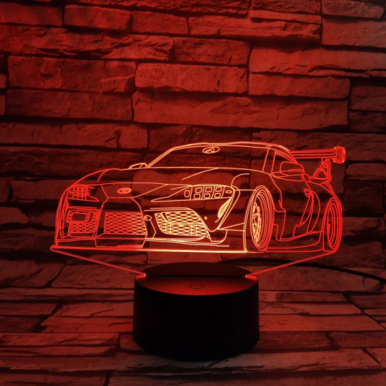 Rally Autó  7 színű 3D led lámpa