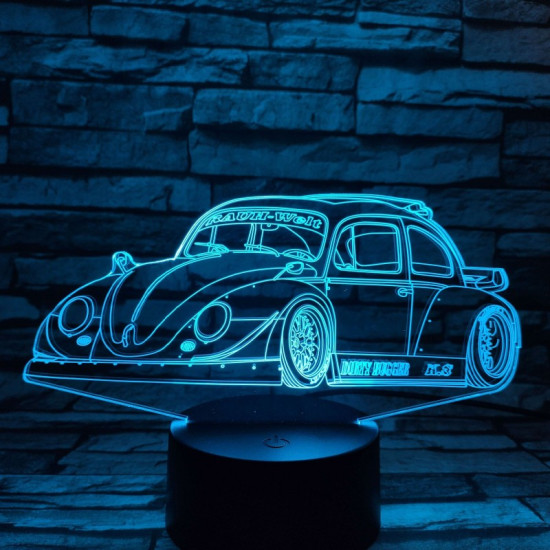 Bogár Sport autó  7 színű 3D led lámpa