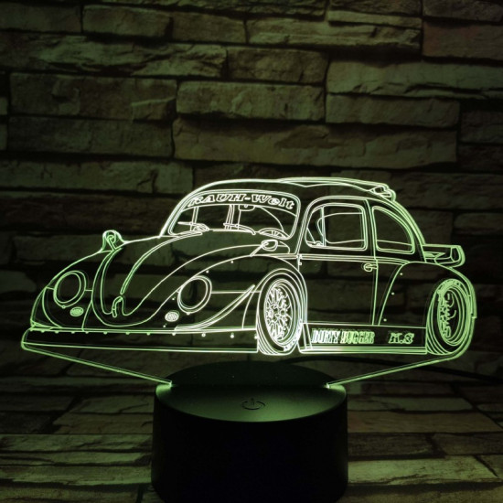 Bogár Sport autó  7 színű 3D led lámpa