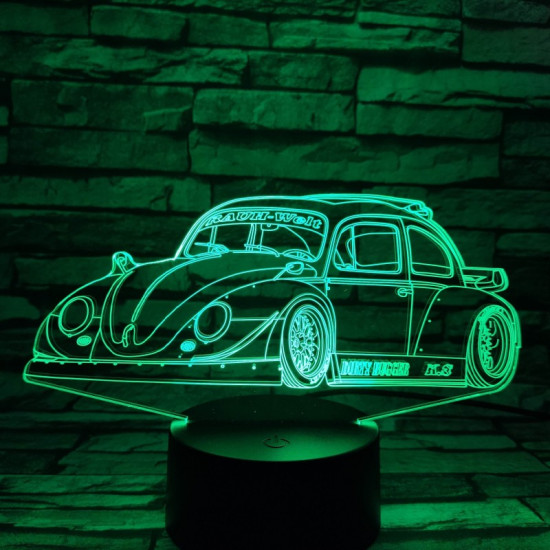 Bogár Sport autó  7 színű 3D led lámpa