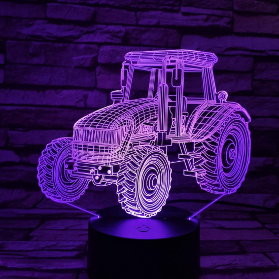 Traktor 7 színű 3D led lámpa