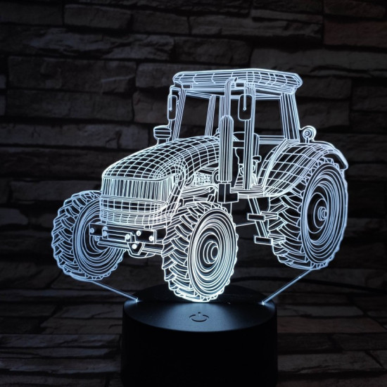 Traktor 7 színű 3D led lámpa
