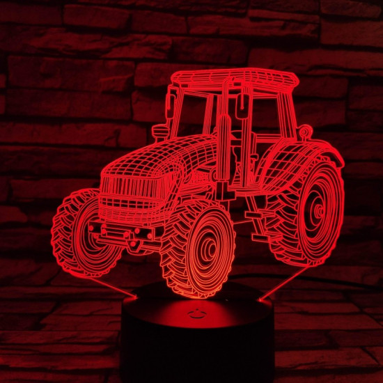Traktor 7 színű 3D led lámpa