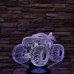 Monster Truck  7 színű  3D led lámpa