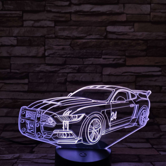 Verseny autó  7 színű 3D led lámpa