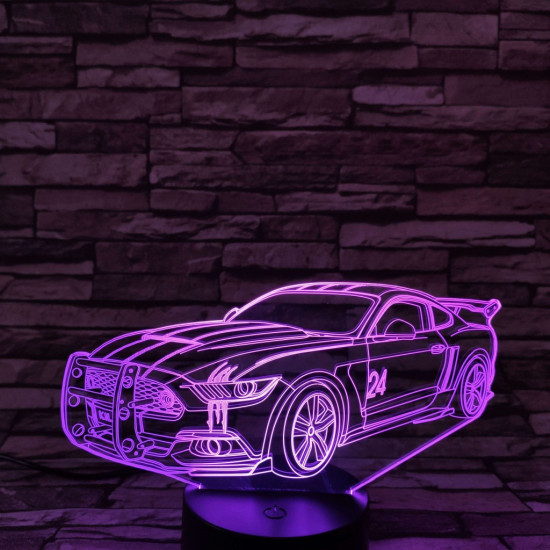 Verseny autó  7 színű 3D led lámpa