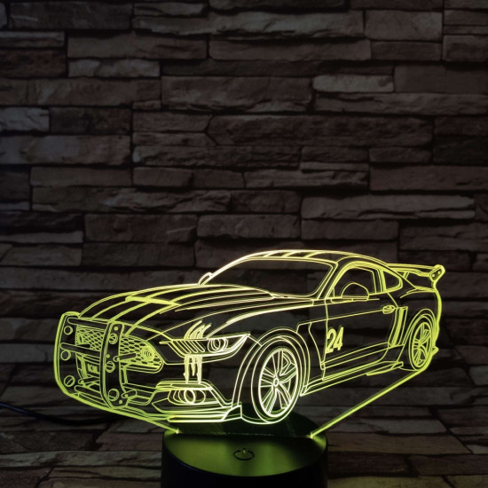 Verseny autó  7 színű 3D led lámpa
