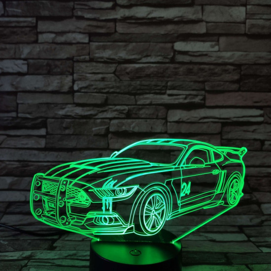 Verseny autó  7 színű 3D led lámpa