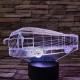 Autóbusz 7 színű 3D led lámpa