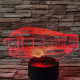 Autóbusz 7 színű 3D led lámpa