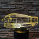 Autóbusz 7 színű 3D led lámpa