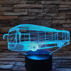 Autóbusz 7 színű 3D led lámpa