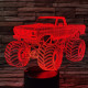 Monster Truck  3 7 színű  3D led lámpa