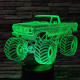Monster Truck  3 7 színű  3D led lámpa