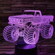 Monster Truck  3 7 színű  3D led lámpa