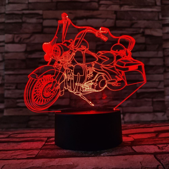 Chopper motor 7 színű 3D led lámpa