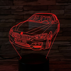 BMW autó  7 színű 3D led lámpa