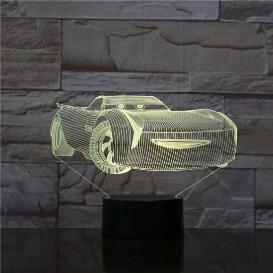 Gyerek autó 7 színű 3D led lámpa