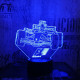 Forma 1 autó 7 színű 3D led lámpa