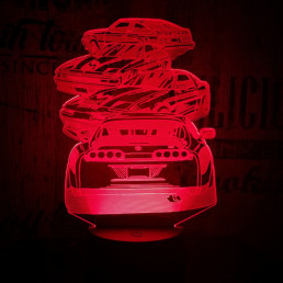 4 Autó 7 színű 3D led lámpa