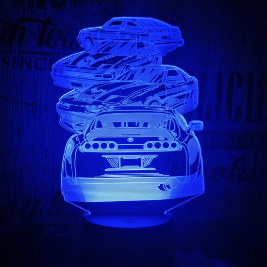 4 Autó 7 színű 3D led lámpa