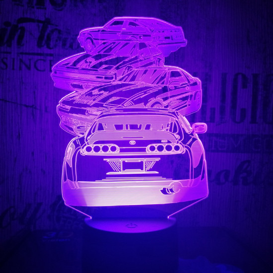 4 Autó 7 színű 3D led lámpa